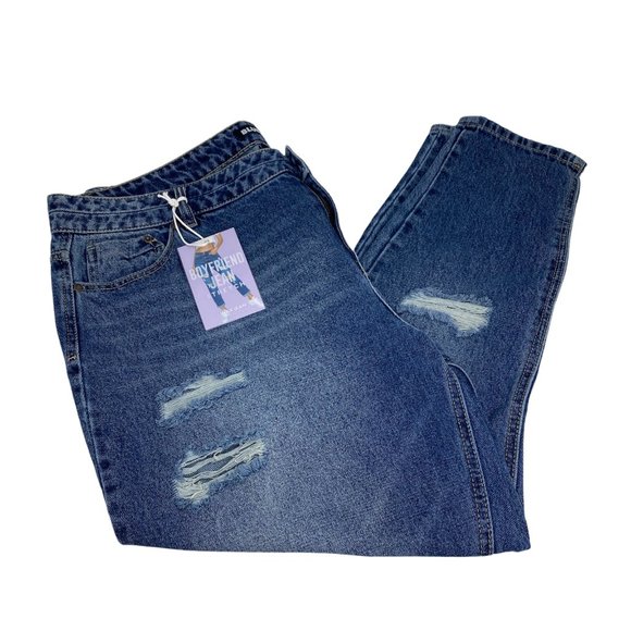 Blue Spice Boyfriend  Wax Jeans 16 NWT - Picture 1 of 16
